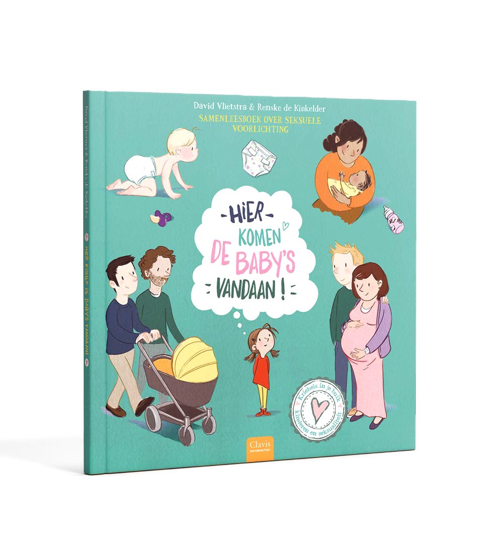 boek 'hier komen baby's vandaan' Clavis, illustraties Renske de Kinkelder